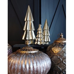 Décoration sapin de noël en porcelaine teinte or 24cm Taille L