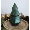 Décoration sapin de noël luminineux en verre et métal teinte vert ø13x23