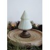 Décoration sapin de noël luminineux en verre et métal teinte vert d'eau ø10x18