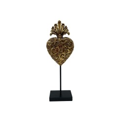 Statue ex voto coeur baroque sur tige 33cm